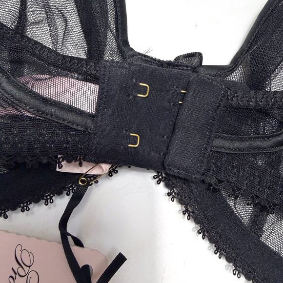 AGENT PROVOCATEUR NWT Cruz Mesh Plunge Underwired Bra in Black Size 34E - Picture 10 of 12